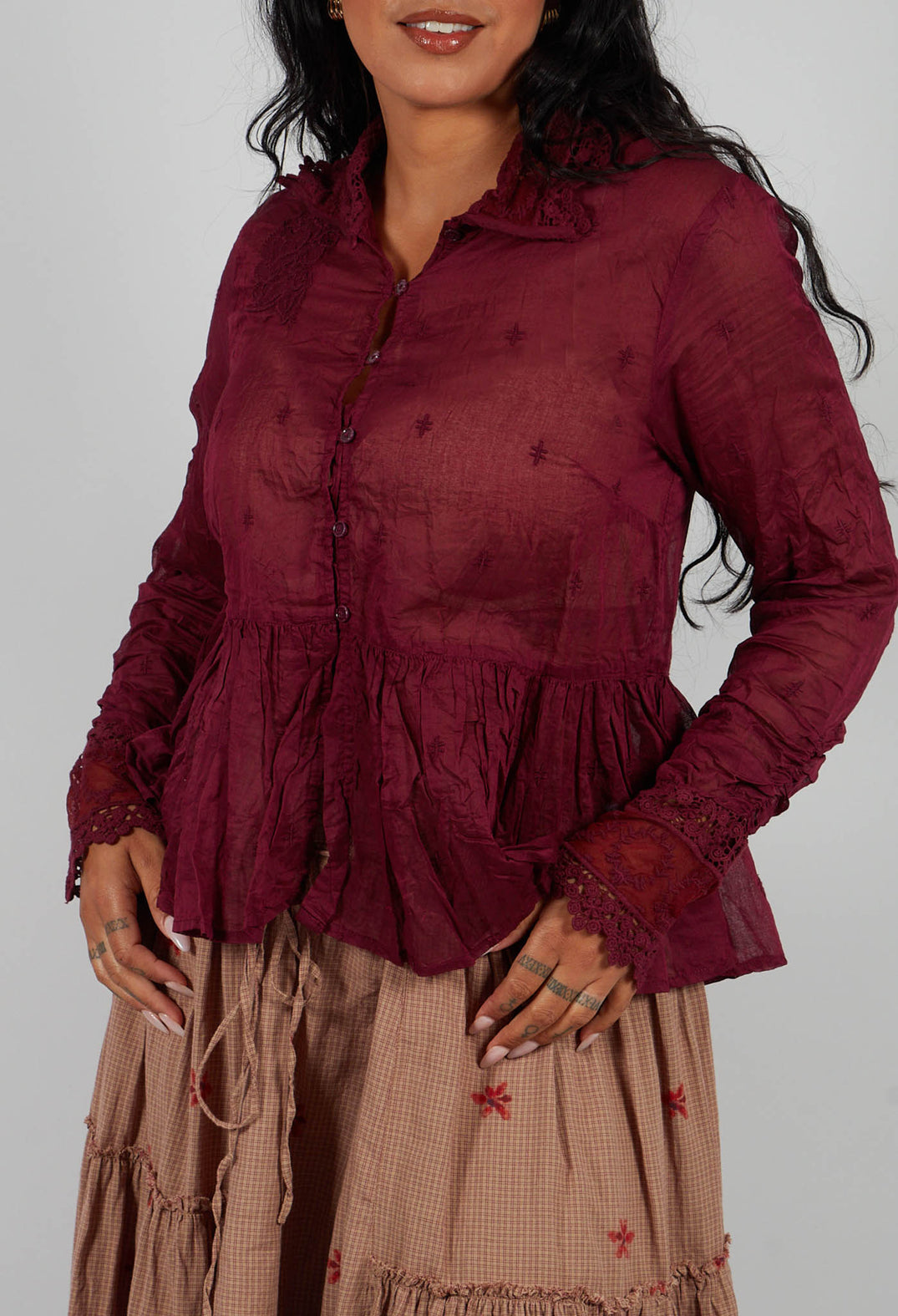 Parisa Blouse in Dark Plum
