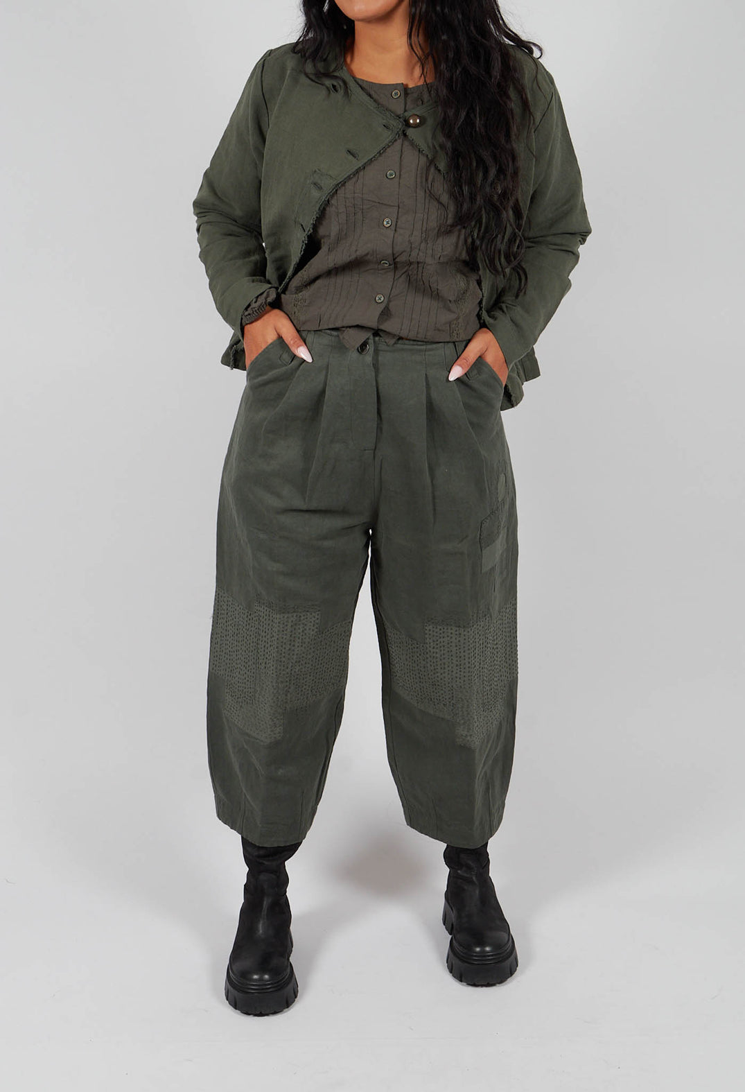 Botvi Twill Trousers in Forest Green
