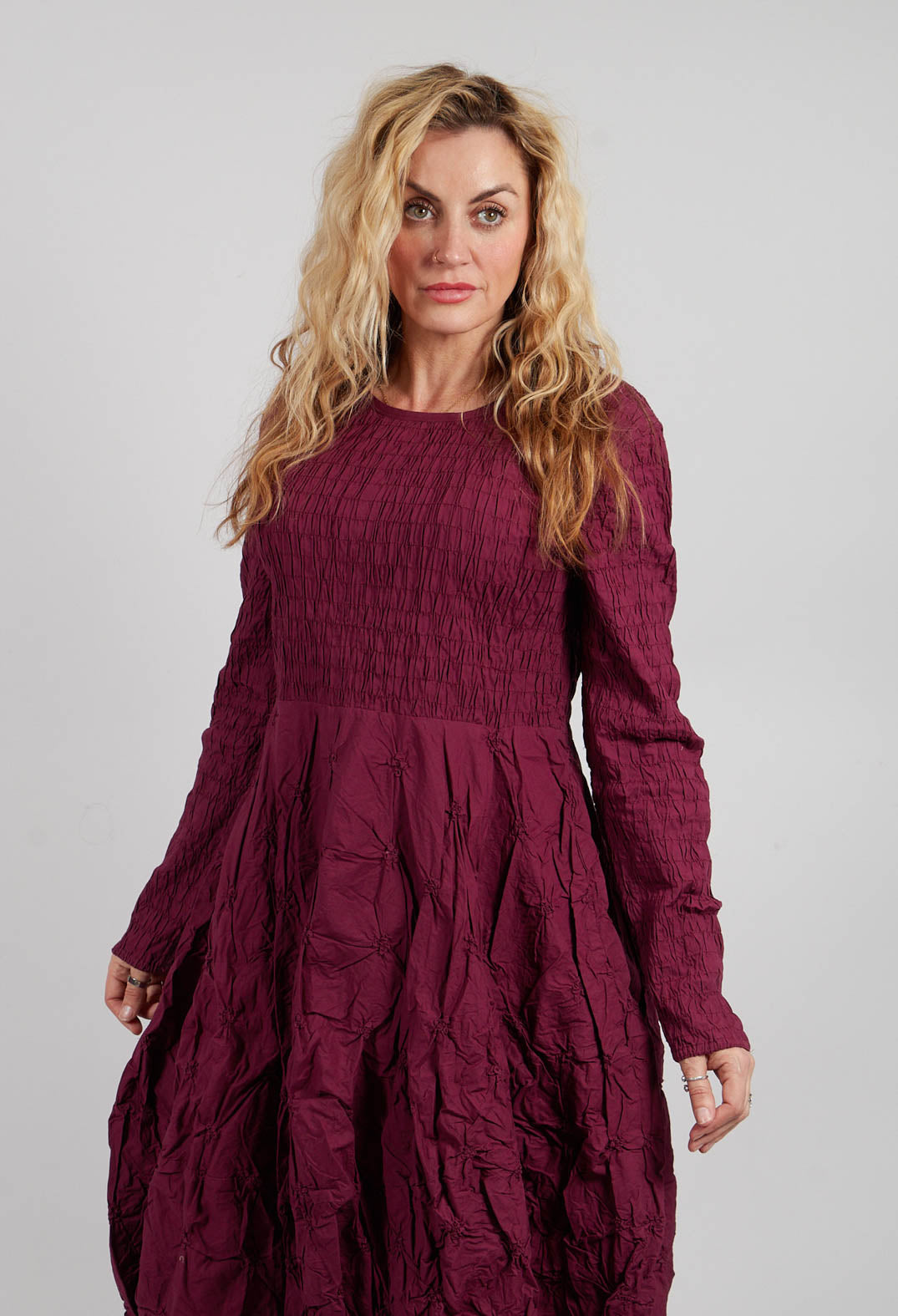 Claire Dress in Dark Plum