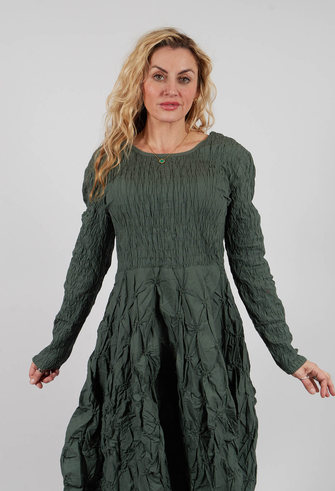 Claire Dress in Forest Green