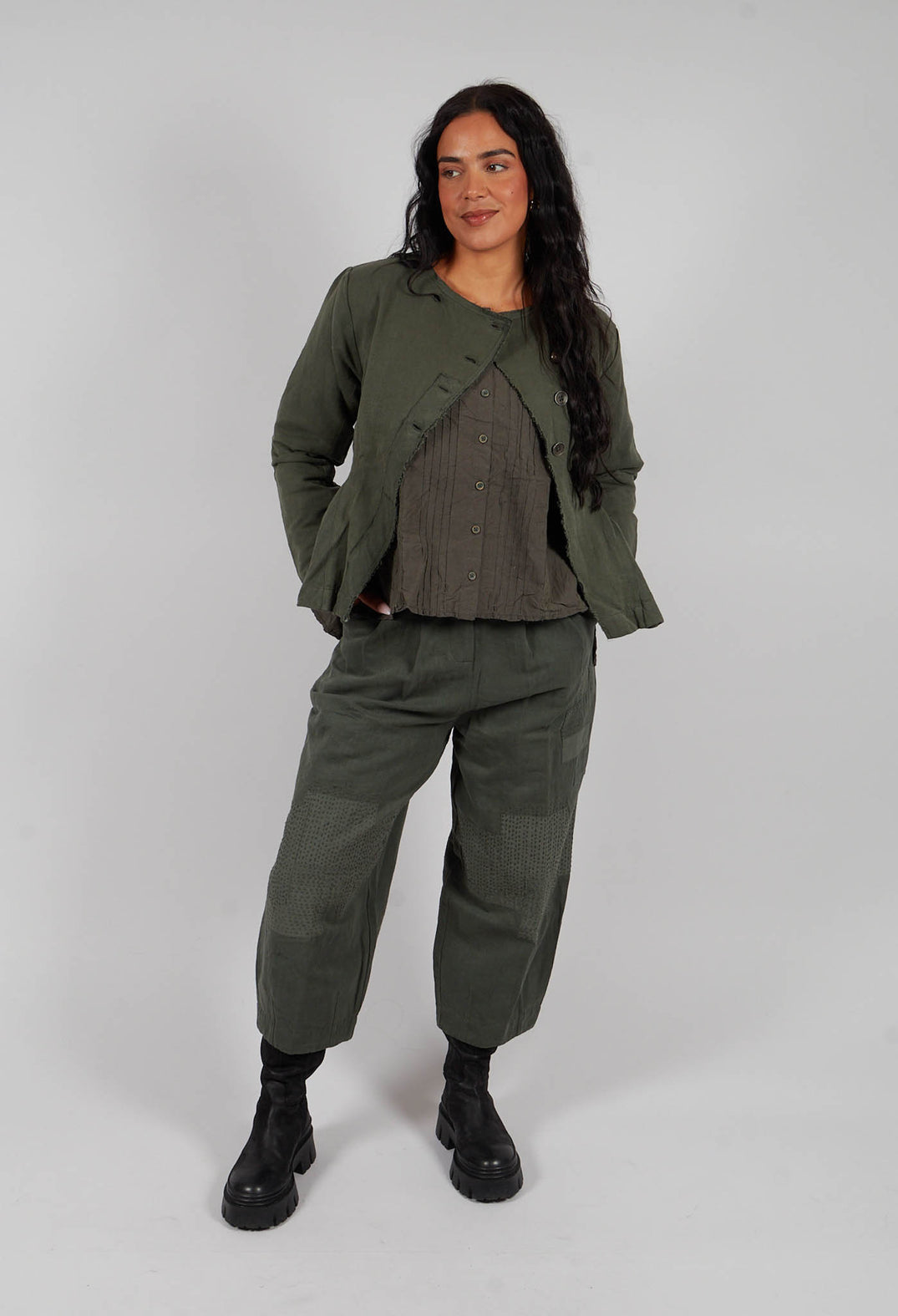 Botvi Twill Trousers in Forest Green