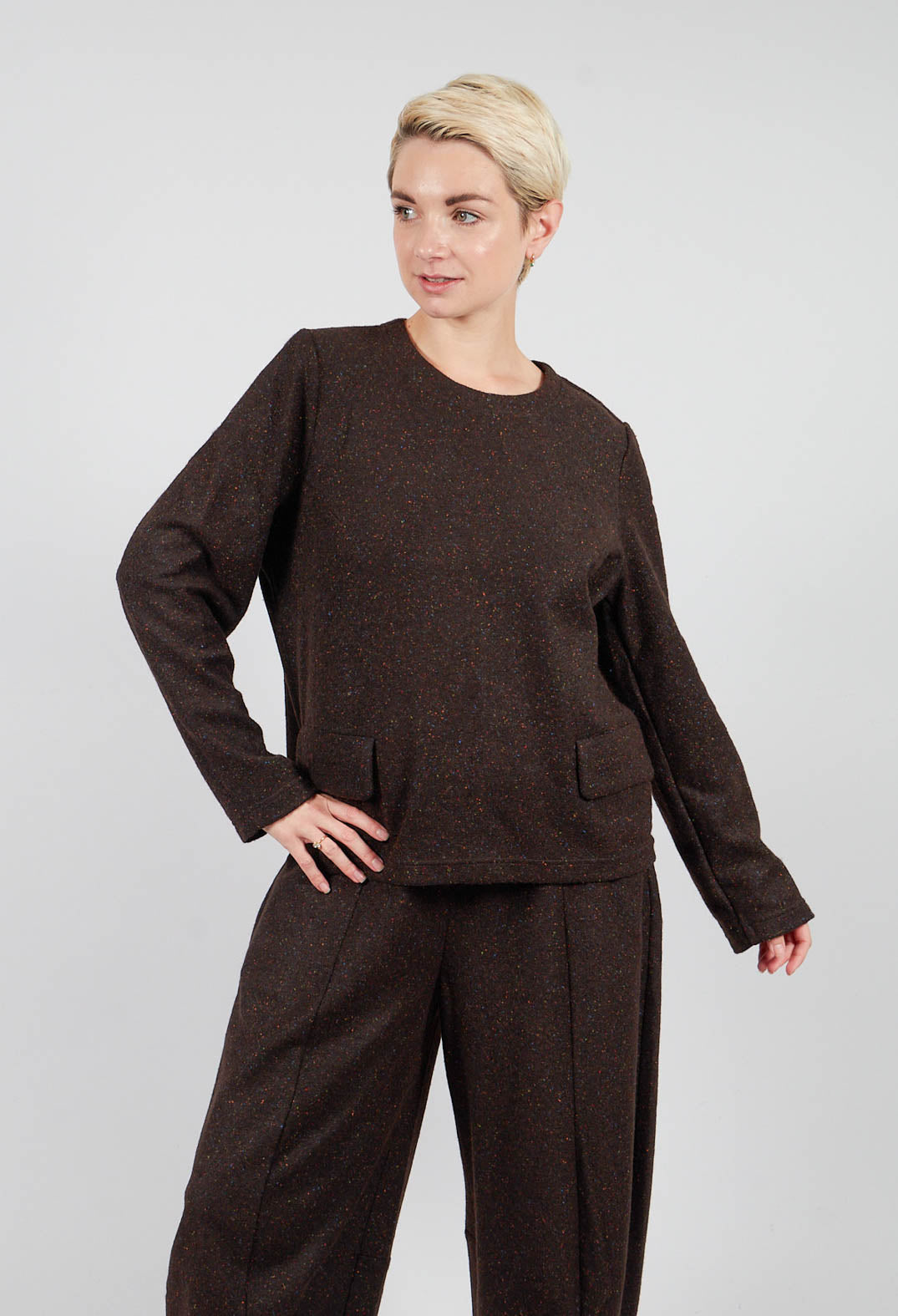 Anka Bottonato Blouse in Brown
