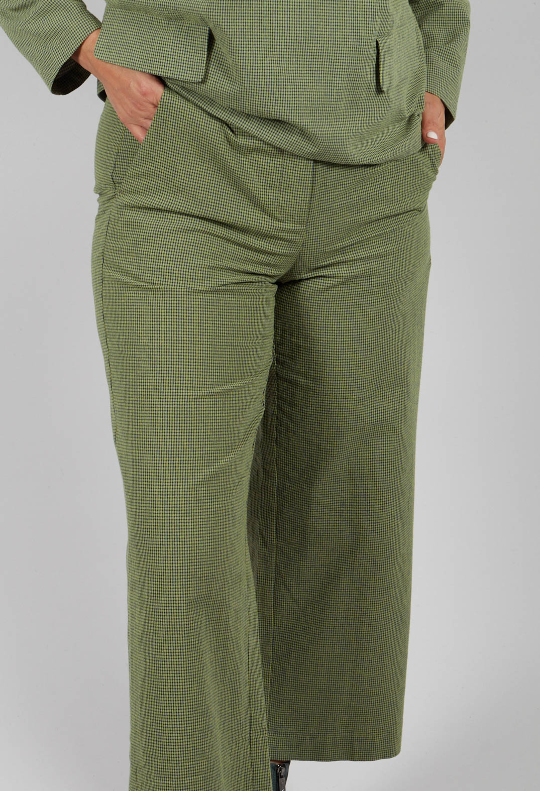 Ryo Check Trousers in Small Green and Navy