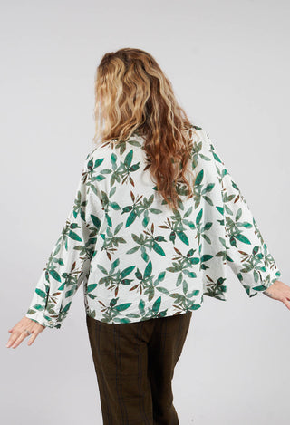 Cropped Shirt in Willow Leaf Print