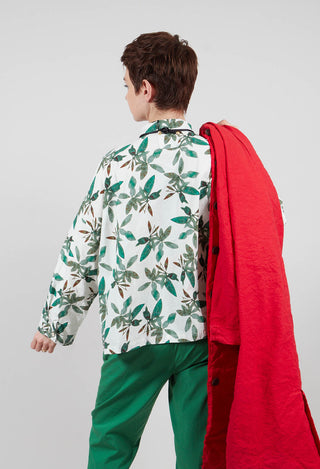 Cropped Shirt in Willow Leaf Print