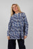 Collarless Shirt in Hedge Print