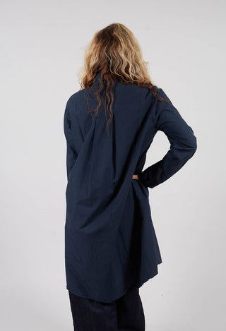 Longline Button Up Shirt in Abisso
