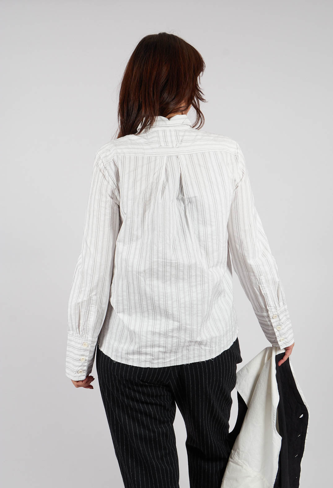 Cotton Shirt in Pearl Stripe