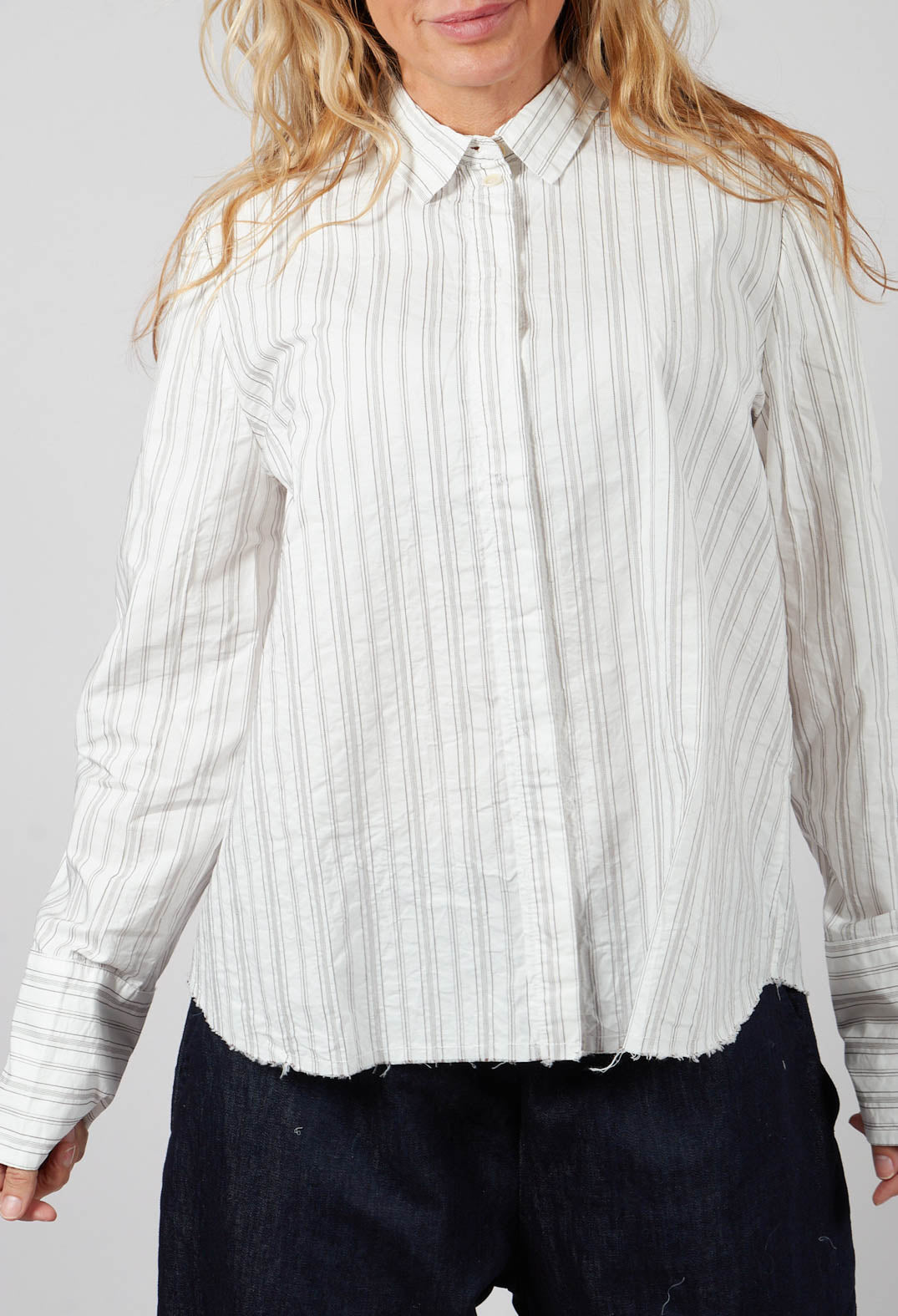 Cotton Shirt in Pearl Stripe