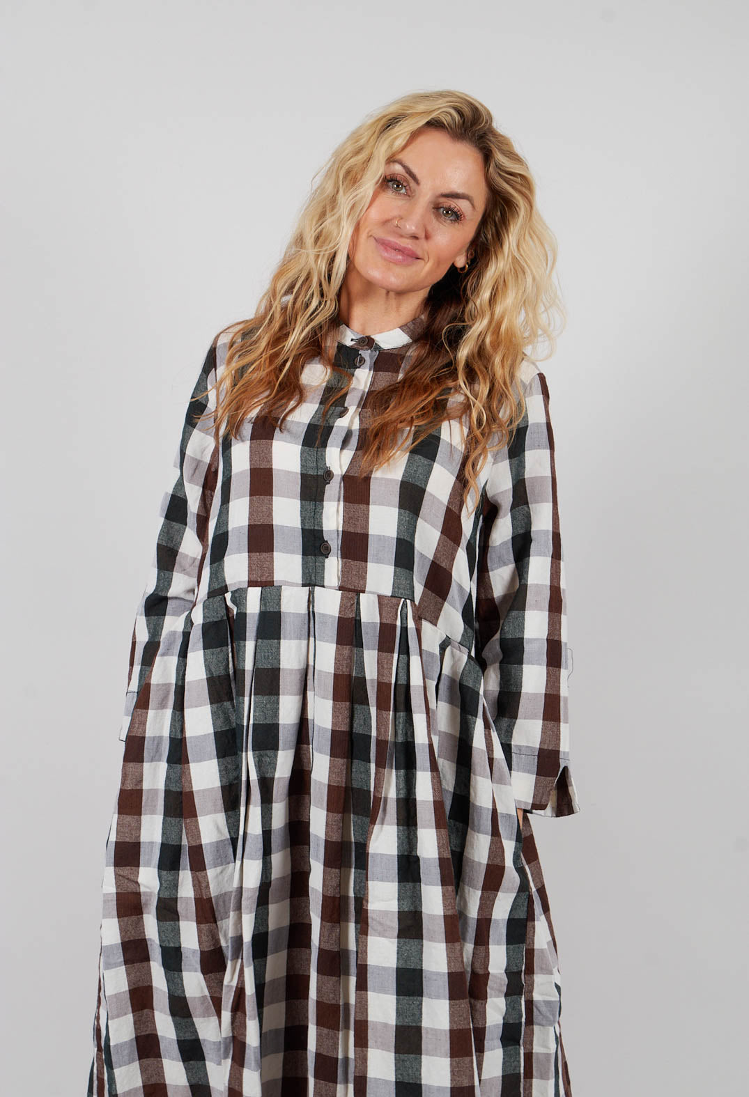 Button Up Dress in Country Check