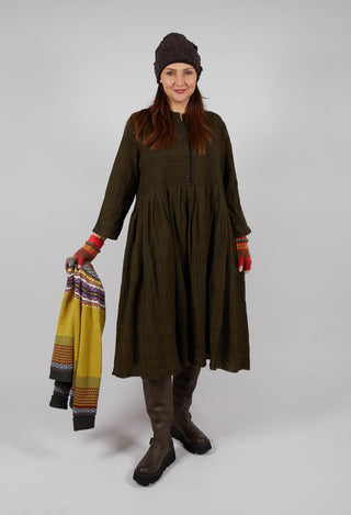 Button Up Dress in Nut Brown