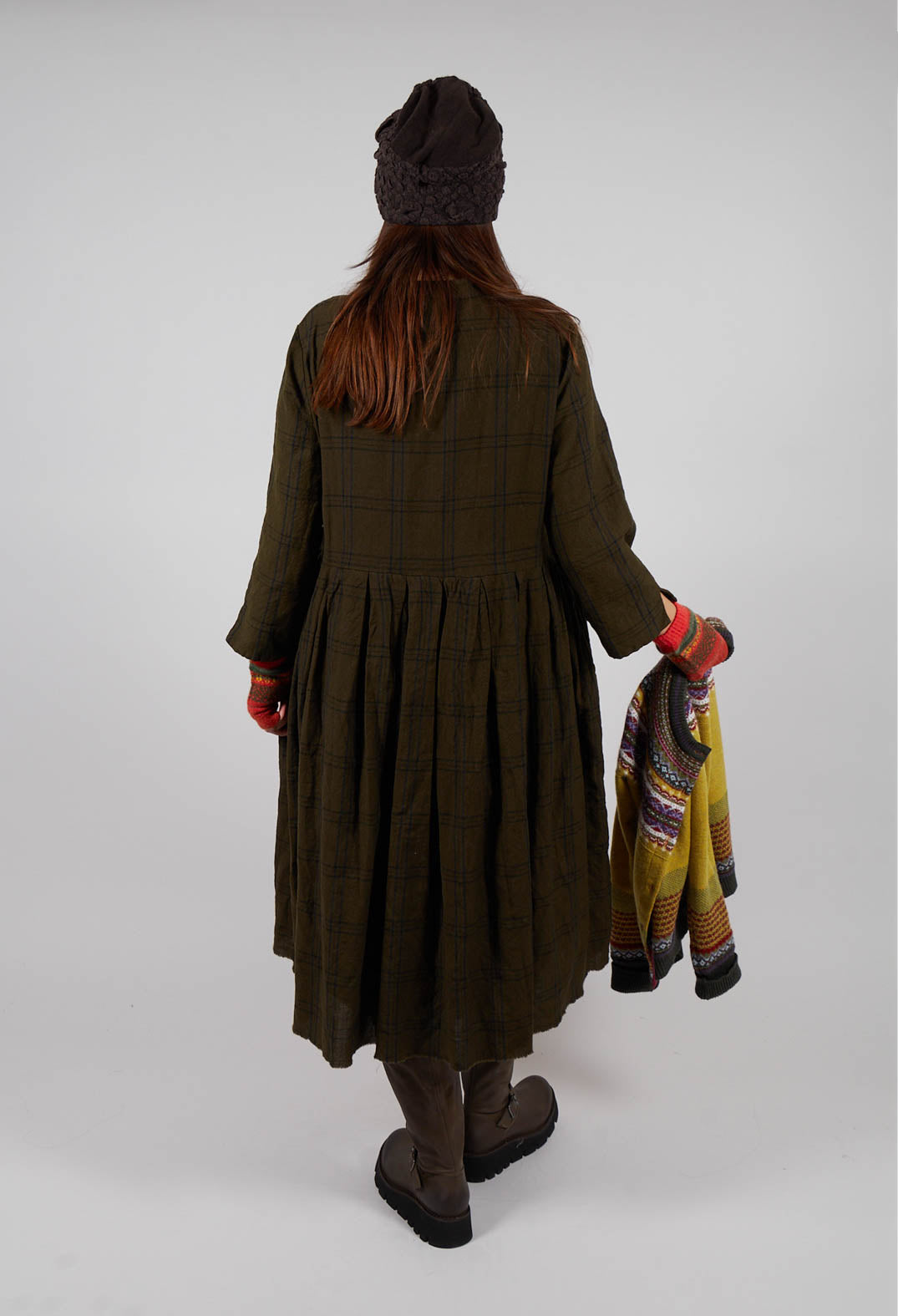 Button Up Dress in Nut Brown