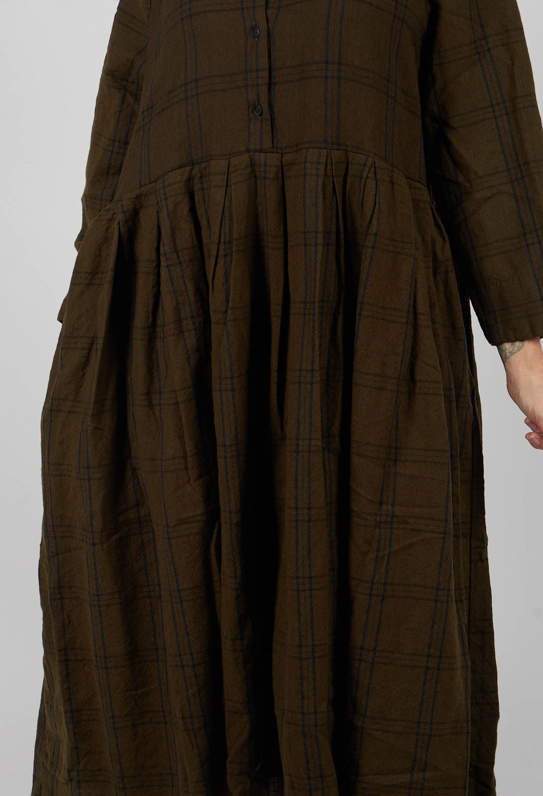 Button Up Dress in Nut Brown