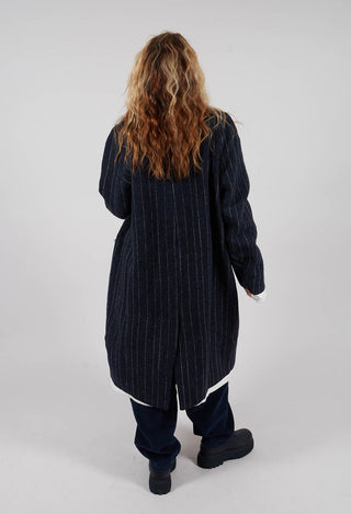 Marika Coat in Navy Pinstripe