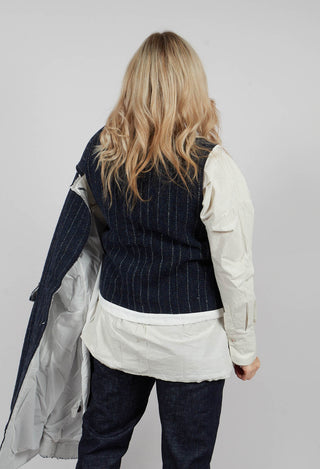 Gerda Gilet in Navy Pinstripe