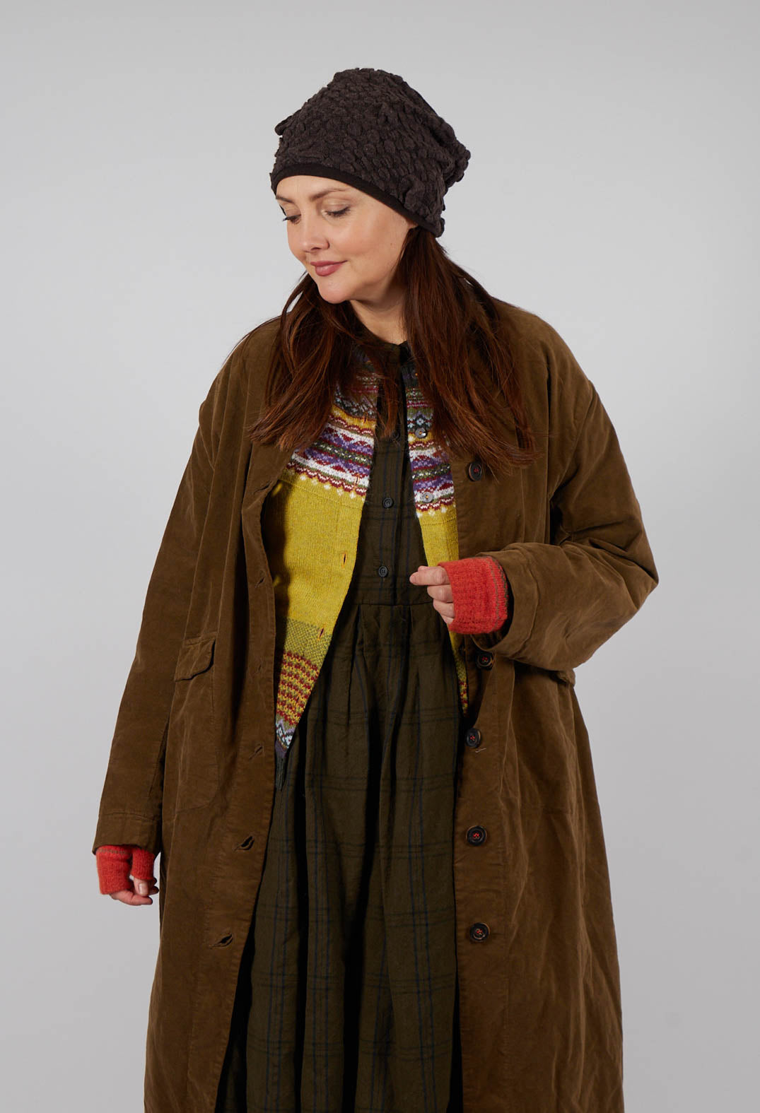 Melanie Velvet Coat in Tobacco