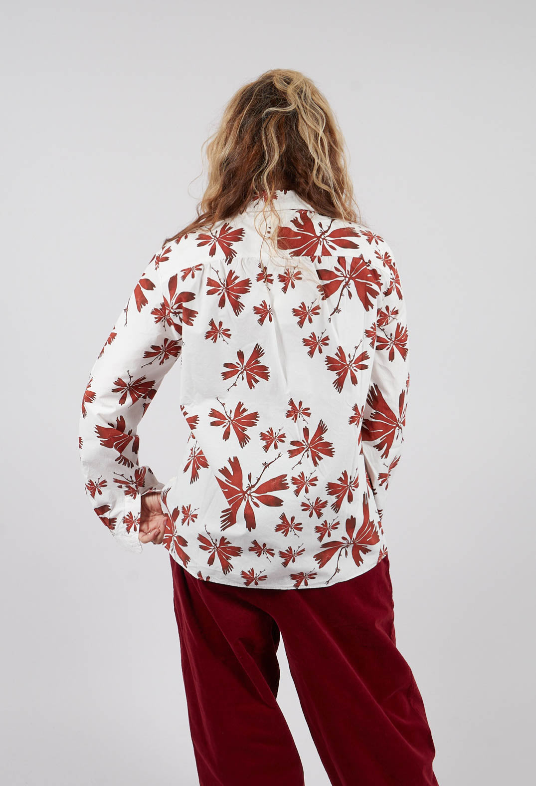 Christine Shirt in Red Flowers