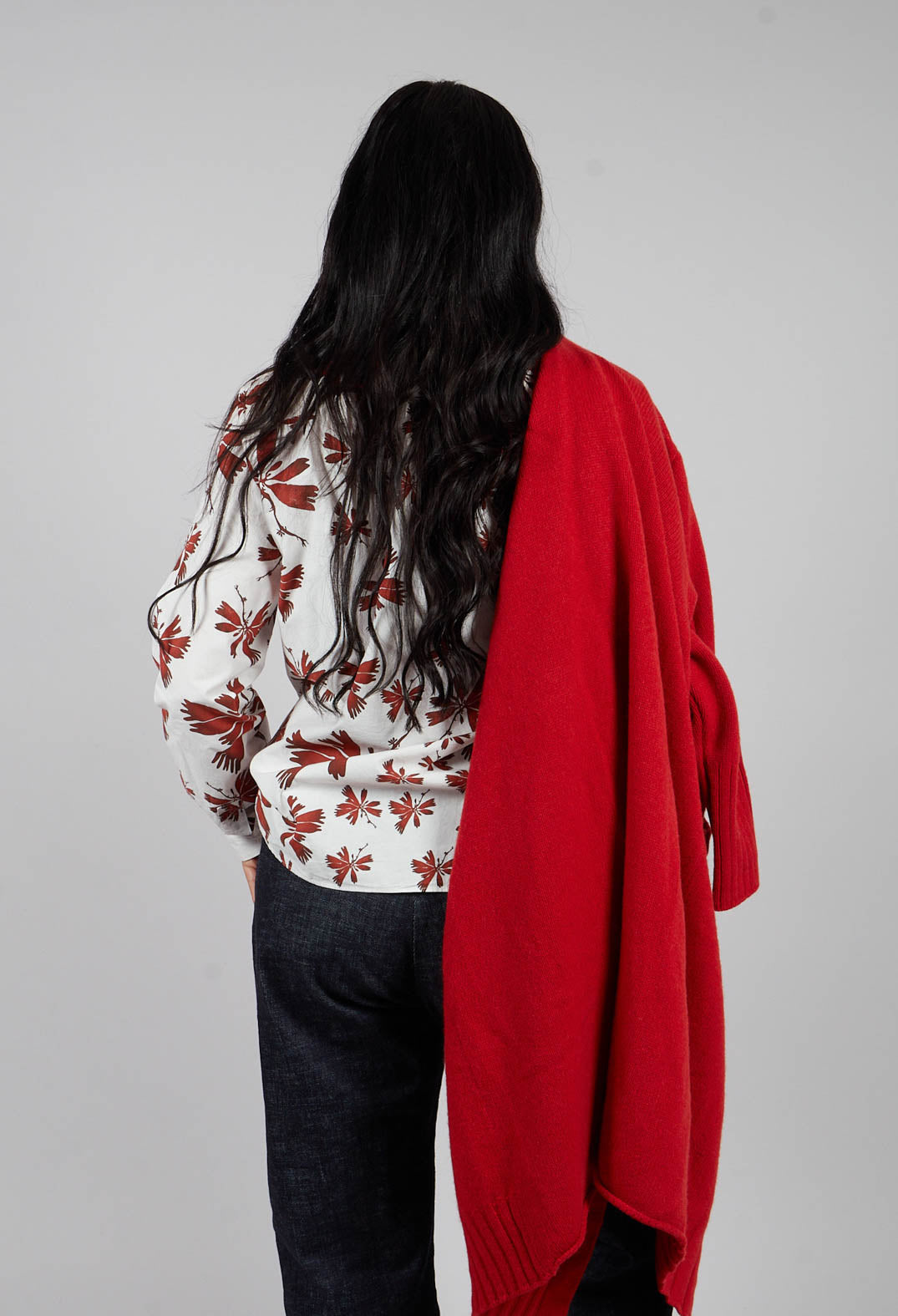 Christine Shirt in Red Flowers