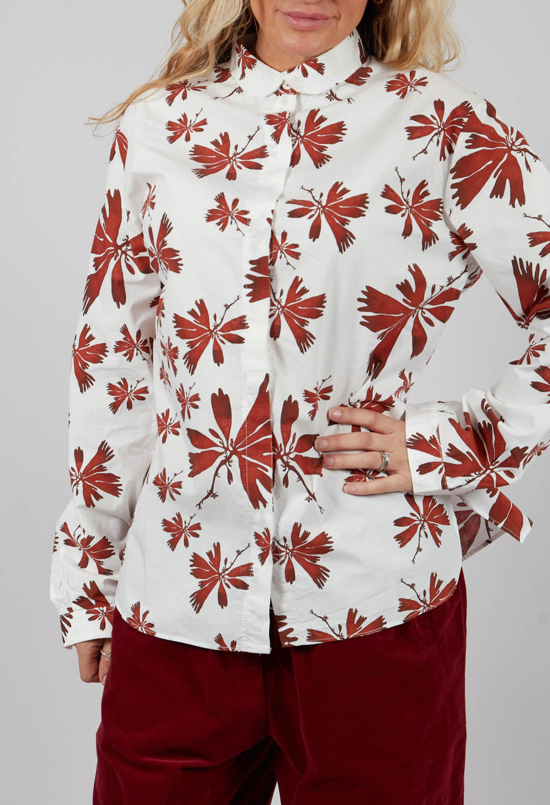 Christine Shirt in Red Flowers