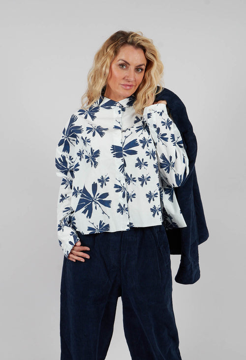 Cecile Shirt in Blue Flowers