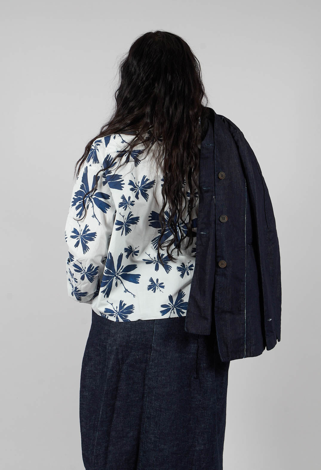 Cecile Shirt in Blue Flowers