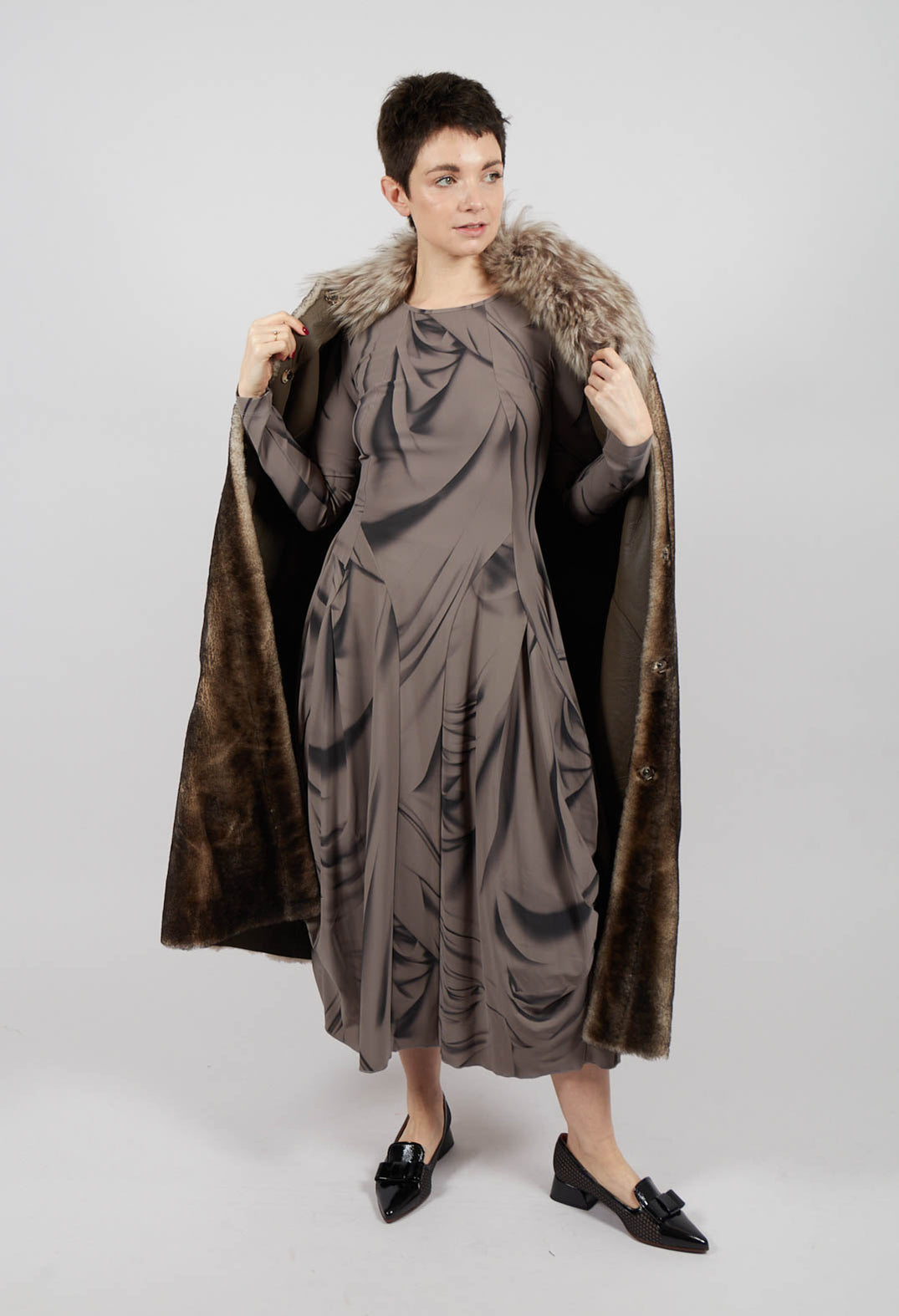 At-Length Dress in Brown