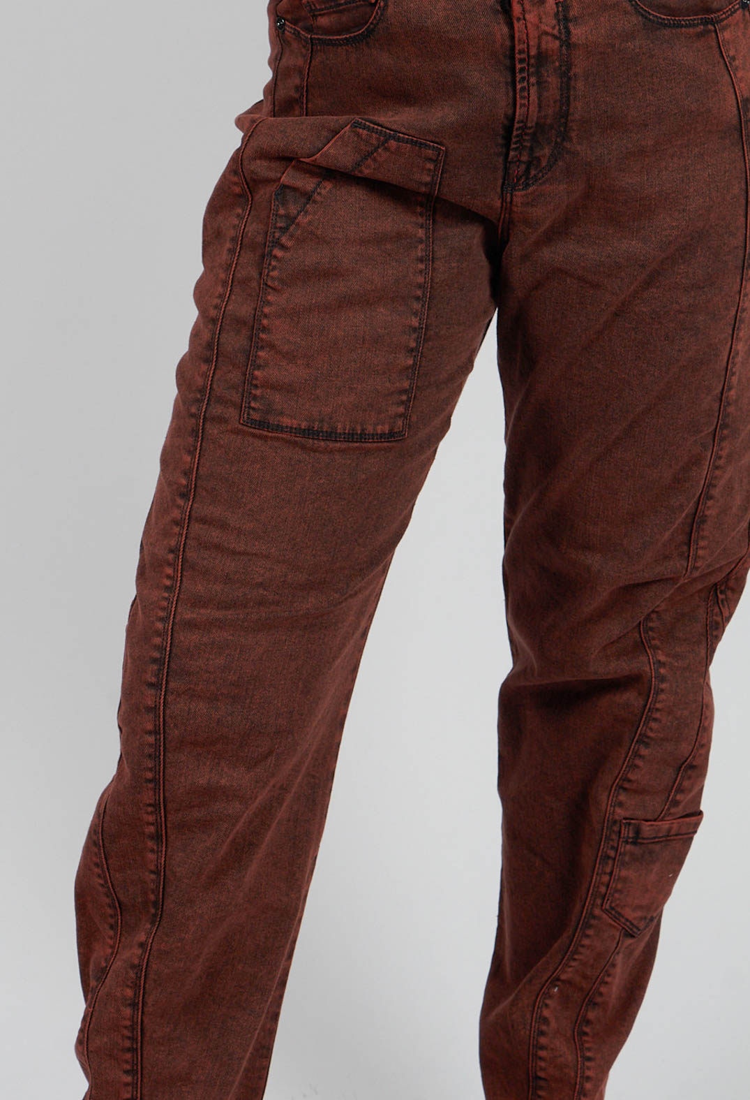 Wide Leg Saddle Trouser in Red