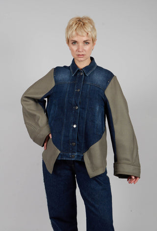 Urchin Short Jacket in Denim & Green
