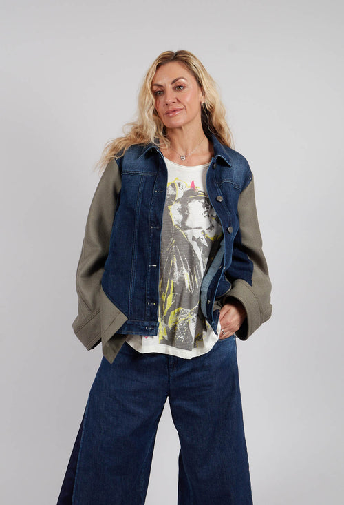Urchin Short Jacket in Denim & Green