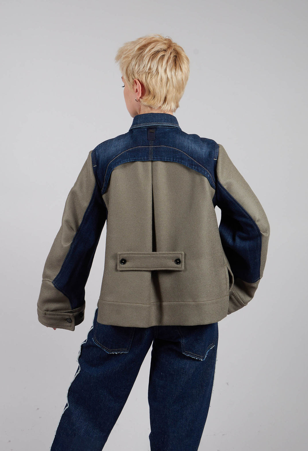 Urchin Short Jacket in Denim & Green