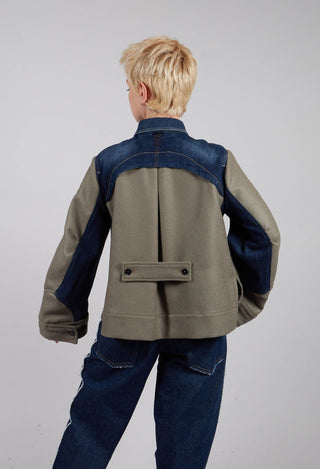 Urchin Short Jacket in Denim & Green
