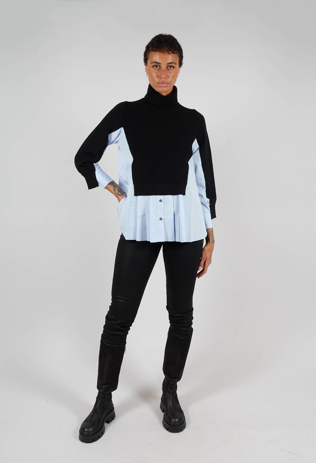 Heart-Bit Jumper in Blue
