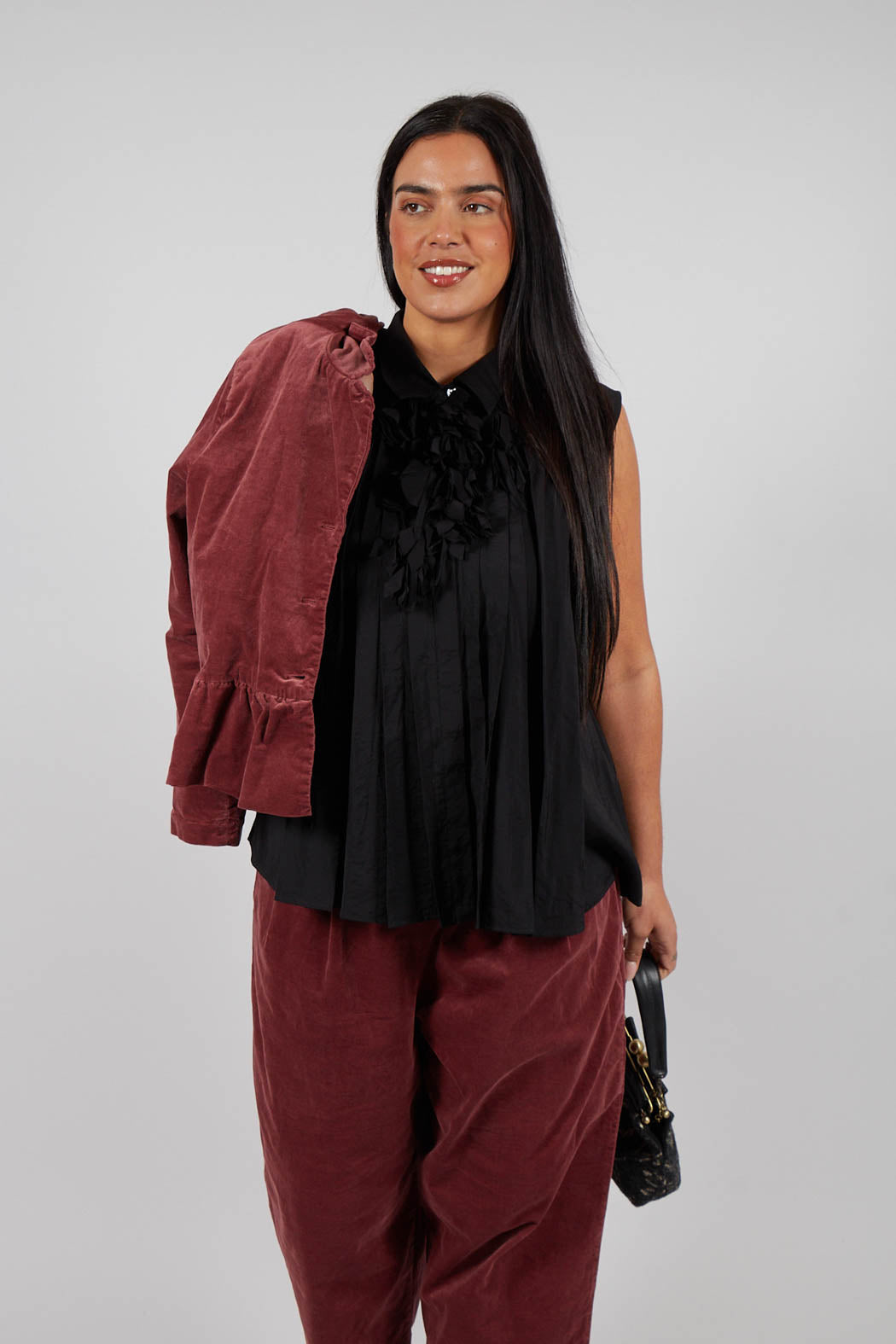 Doodle Sleeveless Blouse in Black