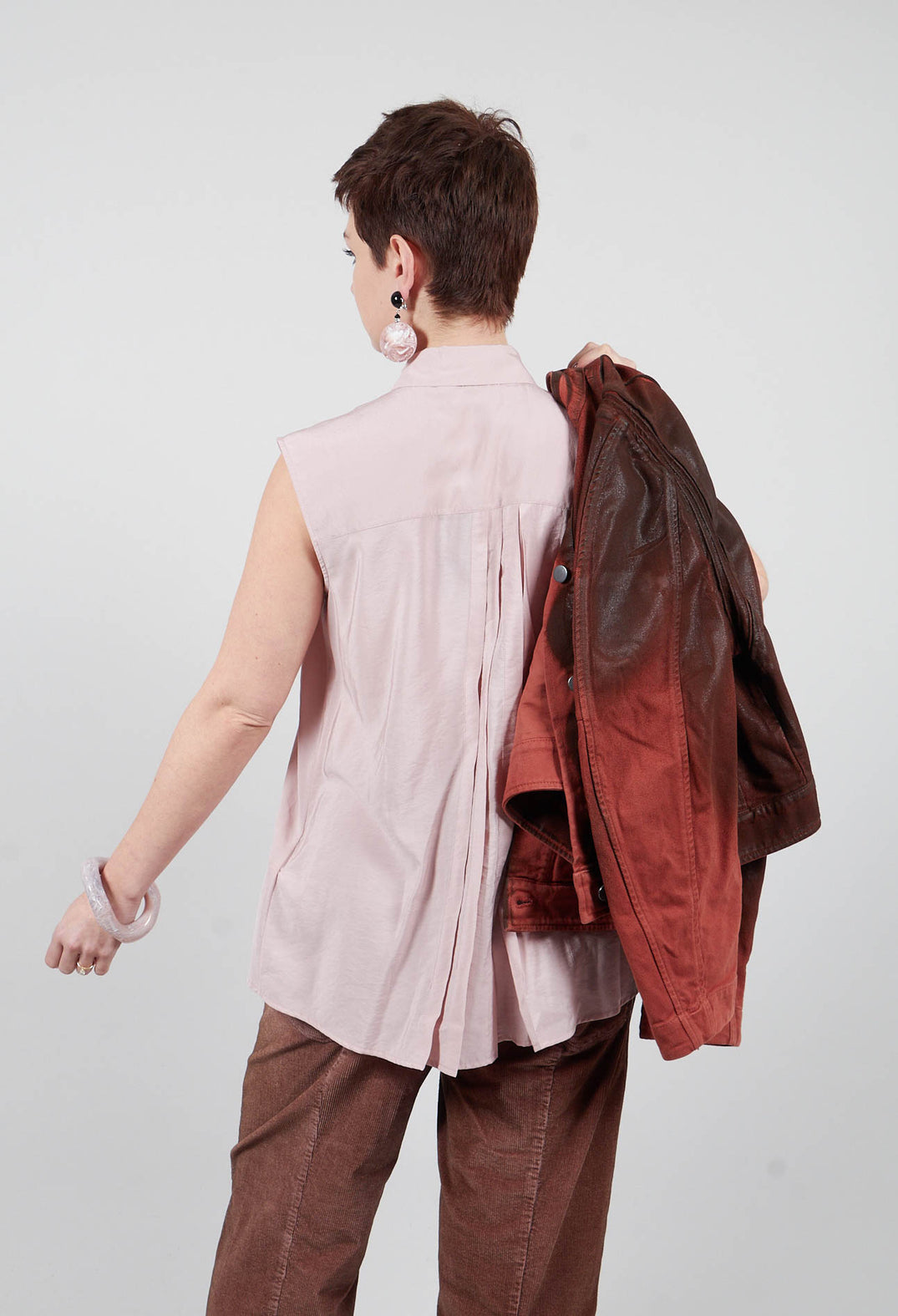 Doodle Sleeveless Blouse in  Pink