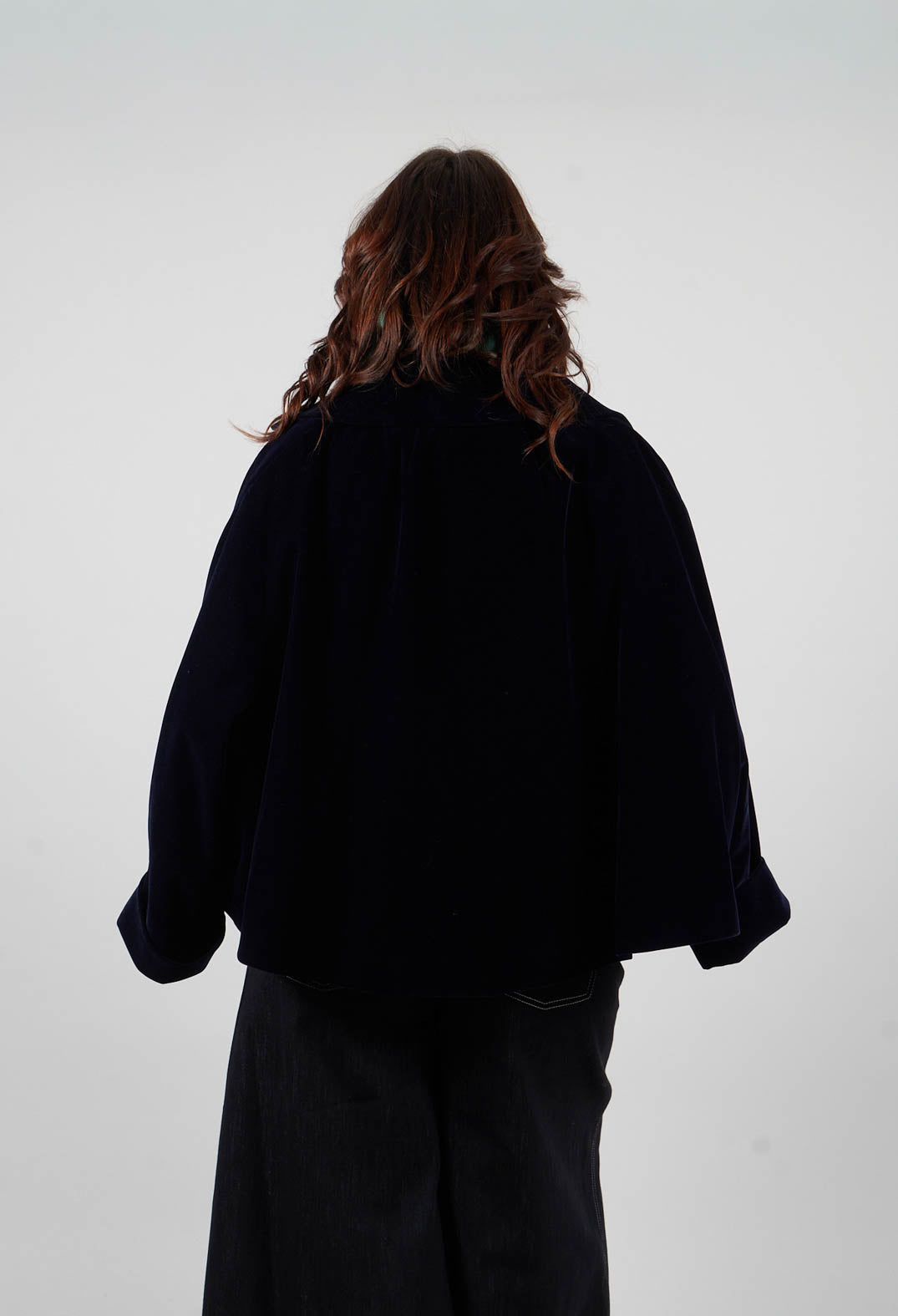 Velvet Jacket in Marine