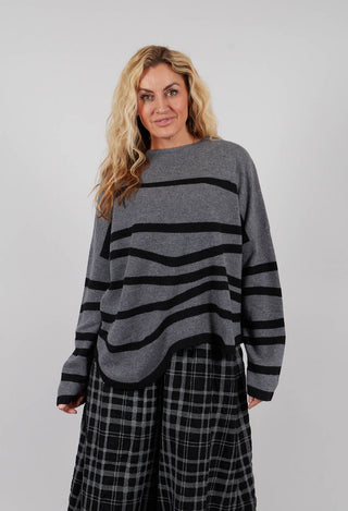 Striped Pullover in Anthra Base
