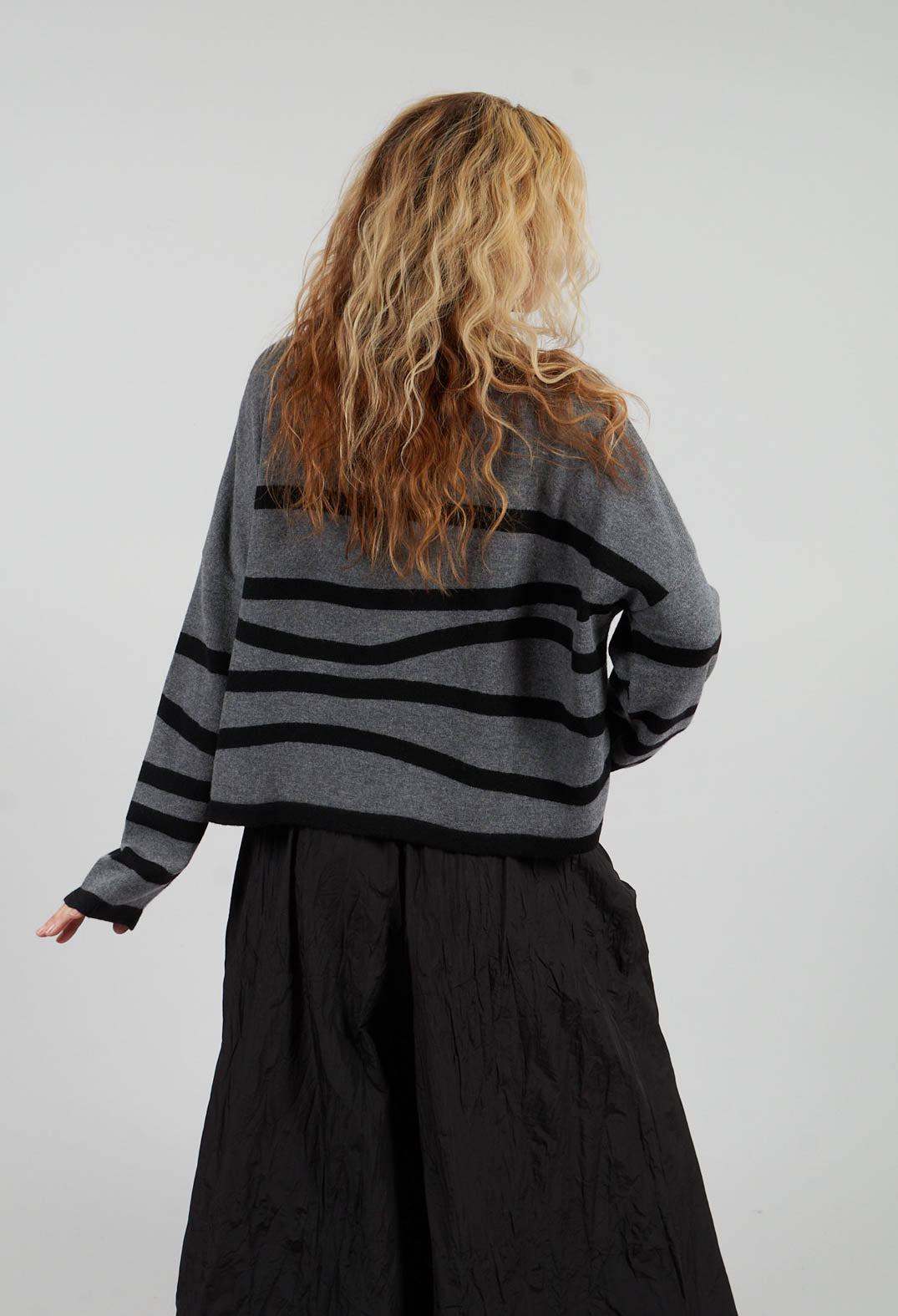 Striped Pullover in Anthra Base