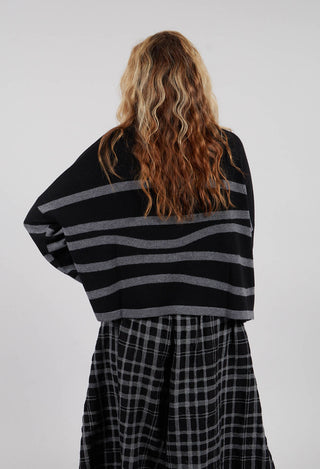 Striped Pullover in Black Base
