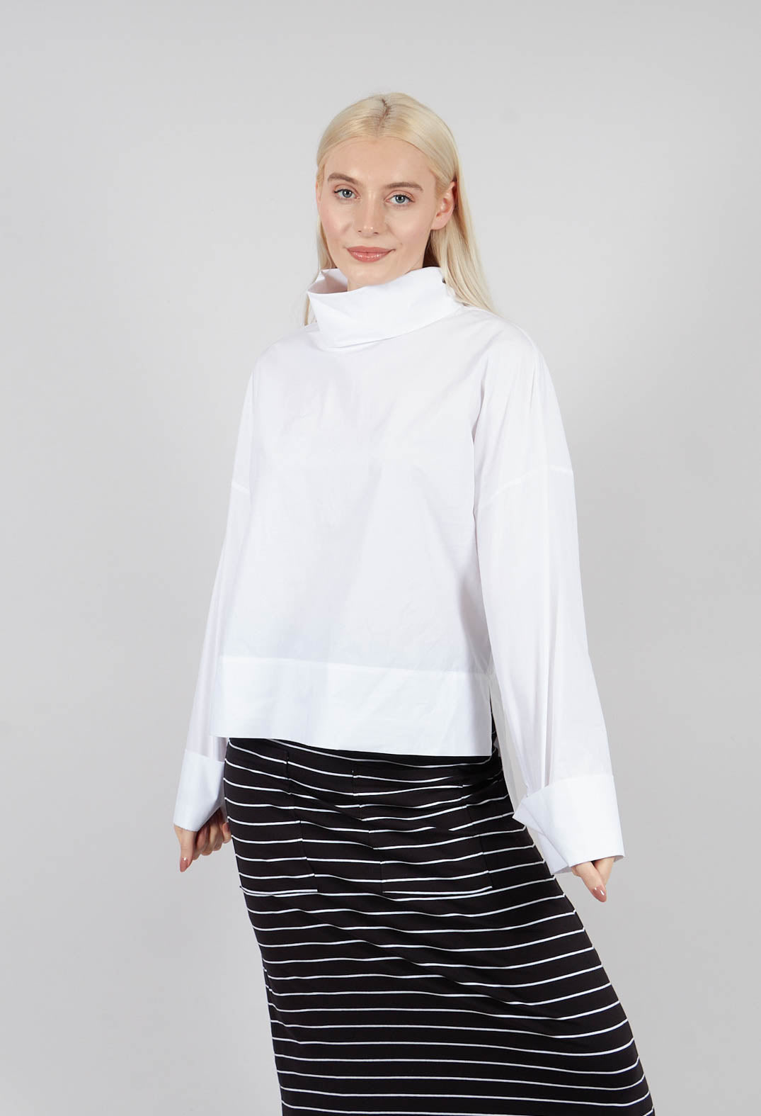 Roll Neck Top in White