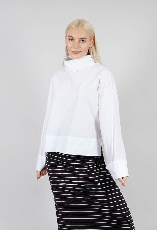 Roll Neck Shirt in White