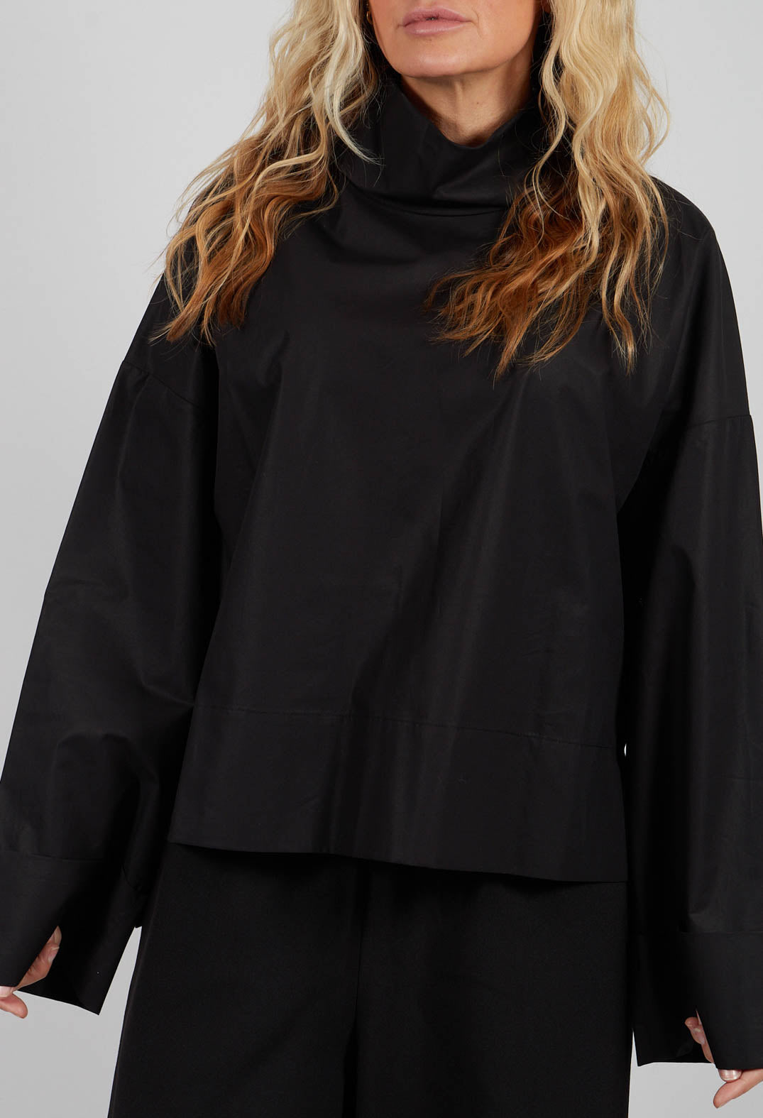 Roll Neck Shirt in Black