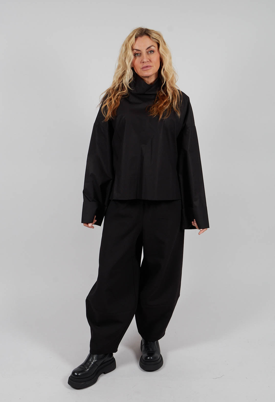 Roll Neck Shirt in Black