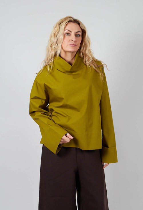 Roll Neck Shirt in Olive