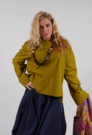 Roll Neck Shirt in Olive