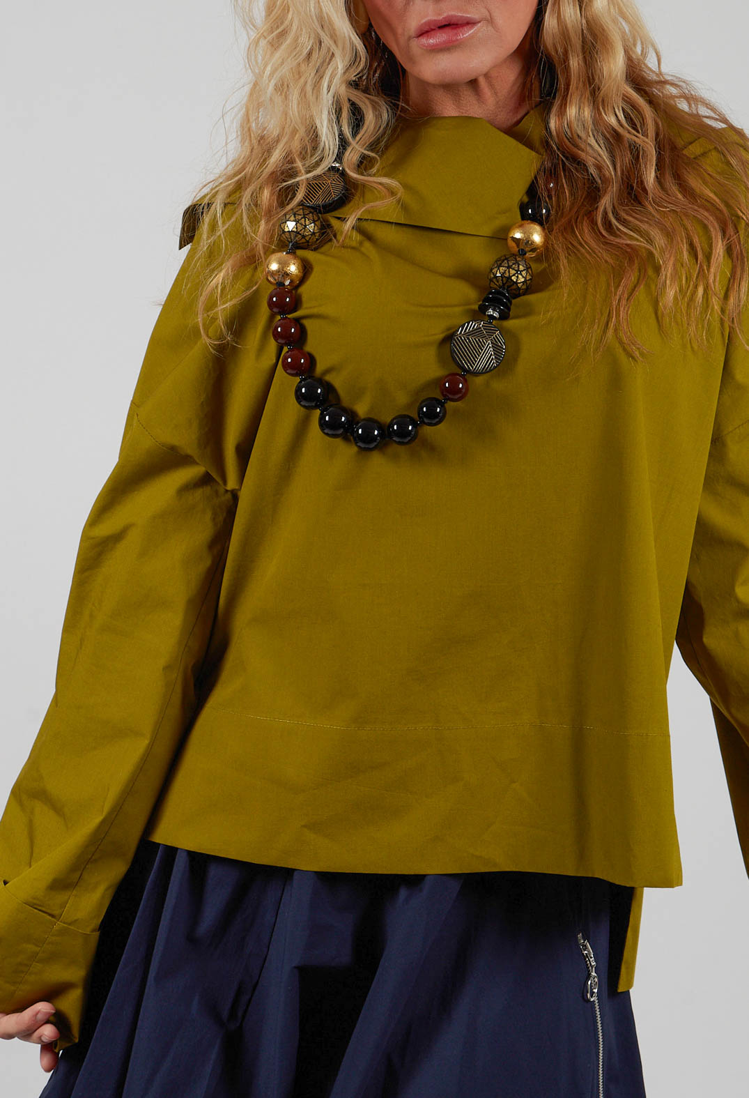 Roll Neck Top in Olive