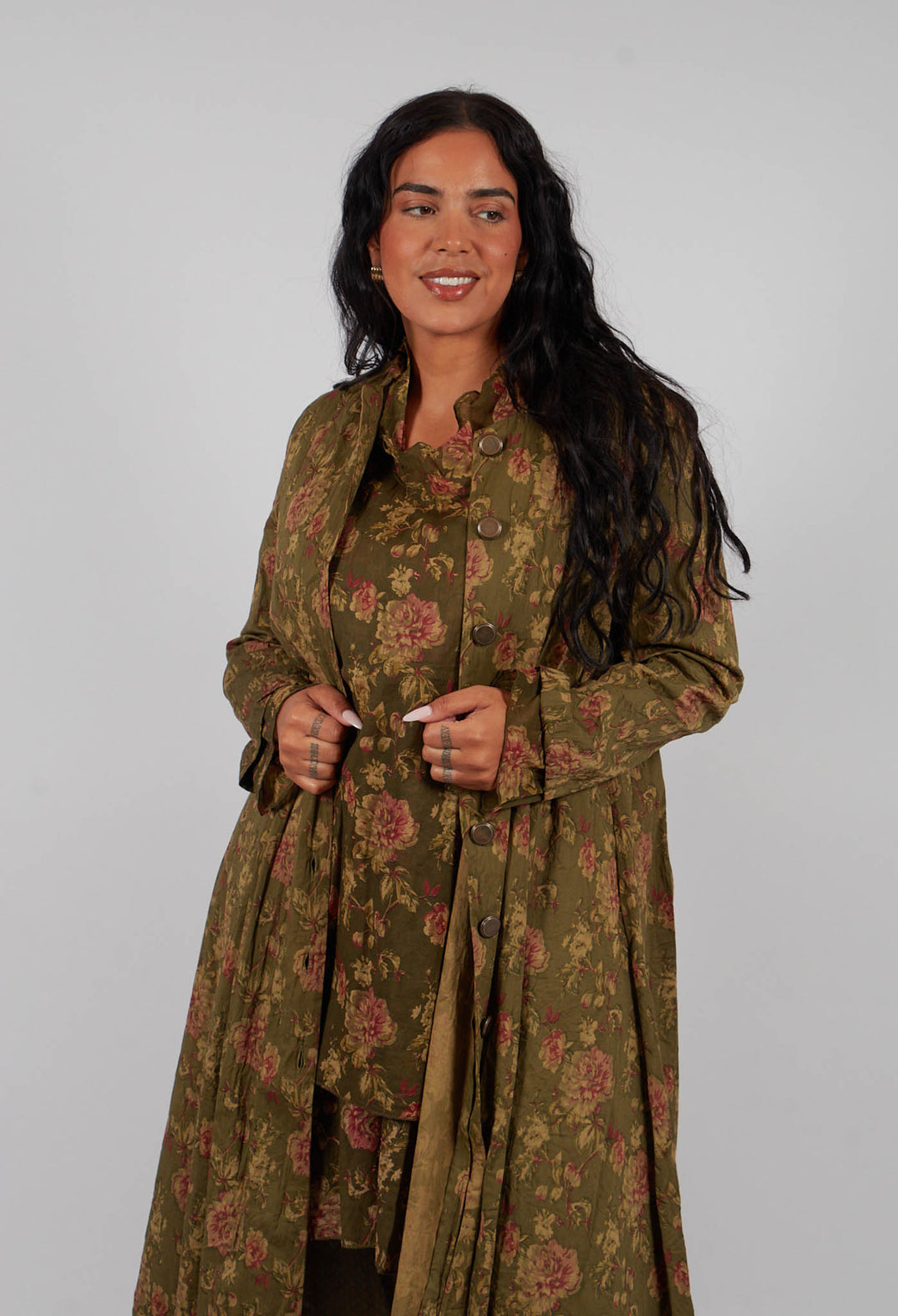 Tiago Coat in Popeline Mousse Fleure