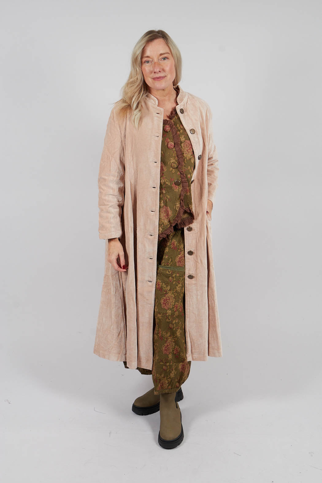 Tiago Coat in Popeline Ras Fleure