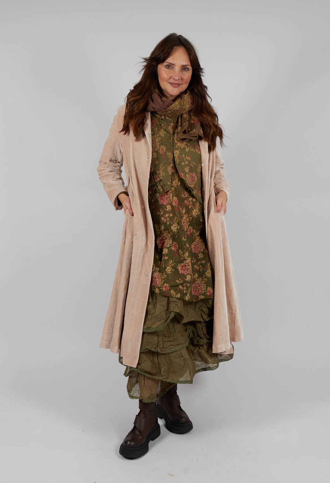 Tiago Coat in Popeline Ras Fleure