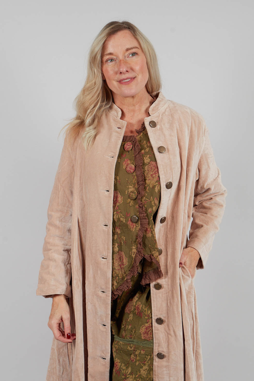 Tiago Coat in Popeline Ras Fleure