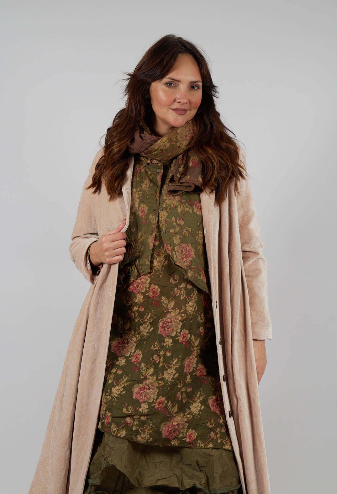 Tiago Coat in Popeline Ras Fleure